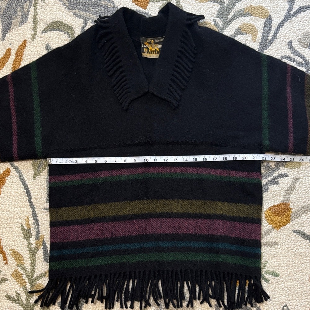 Vintage Lapp lander fringe 100% wool sweater made in Norway - Picture 8 of 13